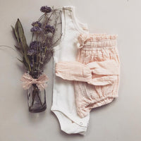 COTTON MUSLIN Paperbag Shorts - LIGHT PEACH