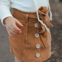 Heidi Mini Cord Skirt - TAN