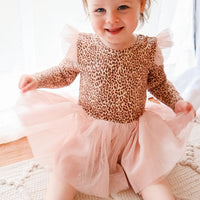 Tulle Flutter Long Sleeve Tutu Onesie - HUNTER