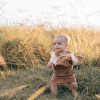 Hazel Cord Pinafore Dress - TAN