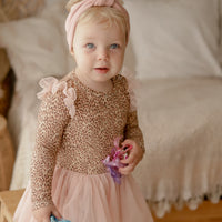 Tulle Flutter Long Sleeve Tutu Onesie - HUNTER