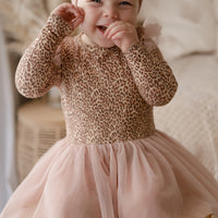 Tulle Flutter Long Sleeve Tutu Onesie - HUNTER