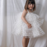 The Party Dress - WHITE POLKA DOTS