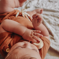 BASICS Ribbed Short Sleeve Onesie/Top - RUST