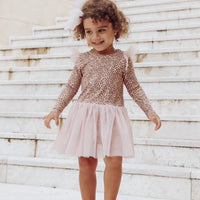 Tulle Flutter Long Sleeve Tutu Onesie - HUNTER