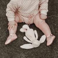 Honeycomb Long Sleeve Knitted Romper - CREAM/DUSTY PINK