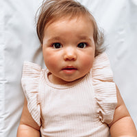 Shimmy Wide Rib Tank Onesie/Top - ALMOND