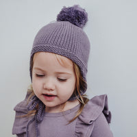 Knitted Beanie - MAUVE