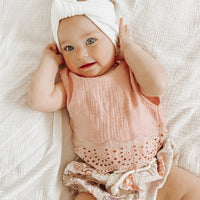 COTTON MUSLIN Lace Top - BLUSH