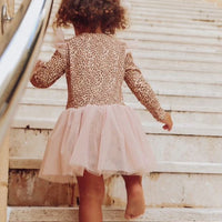 Tulle Flutter Long Sleeve Tutu Onesie - HUNTER