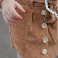 Heidi Mini Cord Skirt - TAN