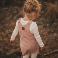 Hazel Cord Pinafore Dress - BLUSH
