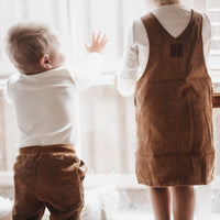 Hazel Cord Pinafore Dress - TAN
