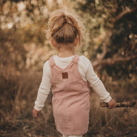 Hazel Cord Pinafore Dress - BLUSH