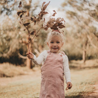 Hazel Cord Pinafore Dress - BLUSH