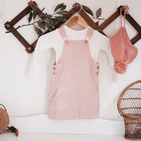 Hazel Cord Pinafore Dress - BLUSH