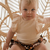 Shimmy Wide Rib Tank Onesie/Top - ALMOND