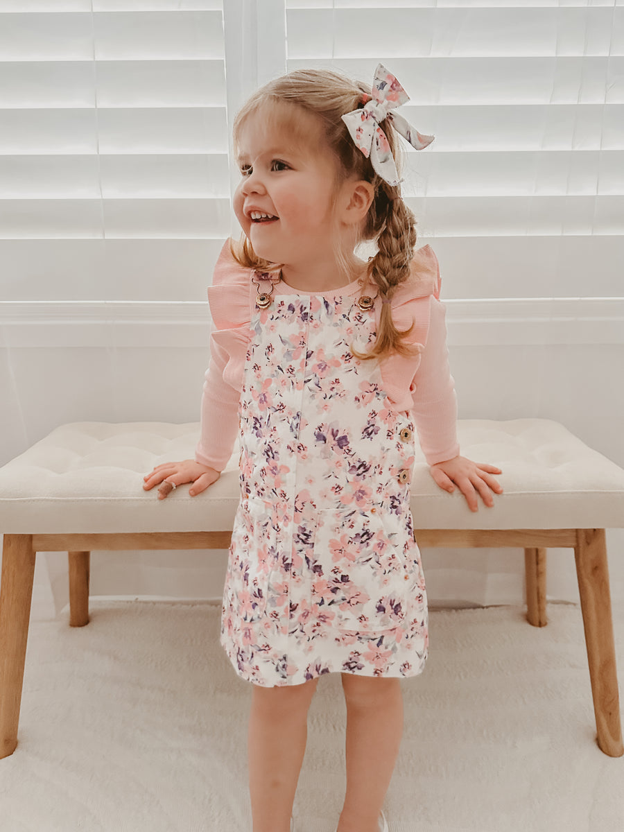 Hazel Cord Pinafore Dress - EMILY