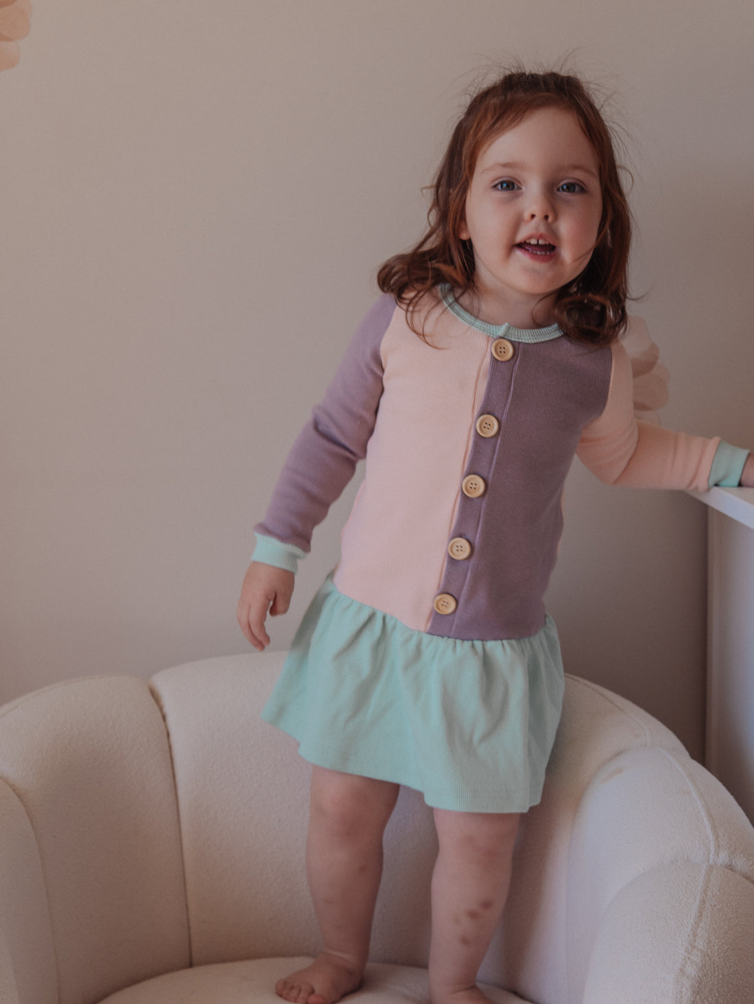 BASICS Long Sleeve Dress - SORBET