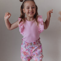 Shimmy Wide Ribbed Tank Onesie/Top - CANDY PINK