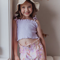 COTTON MUSLIN Scrunch Top - PURPLE