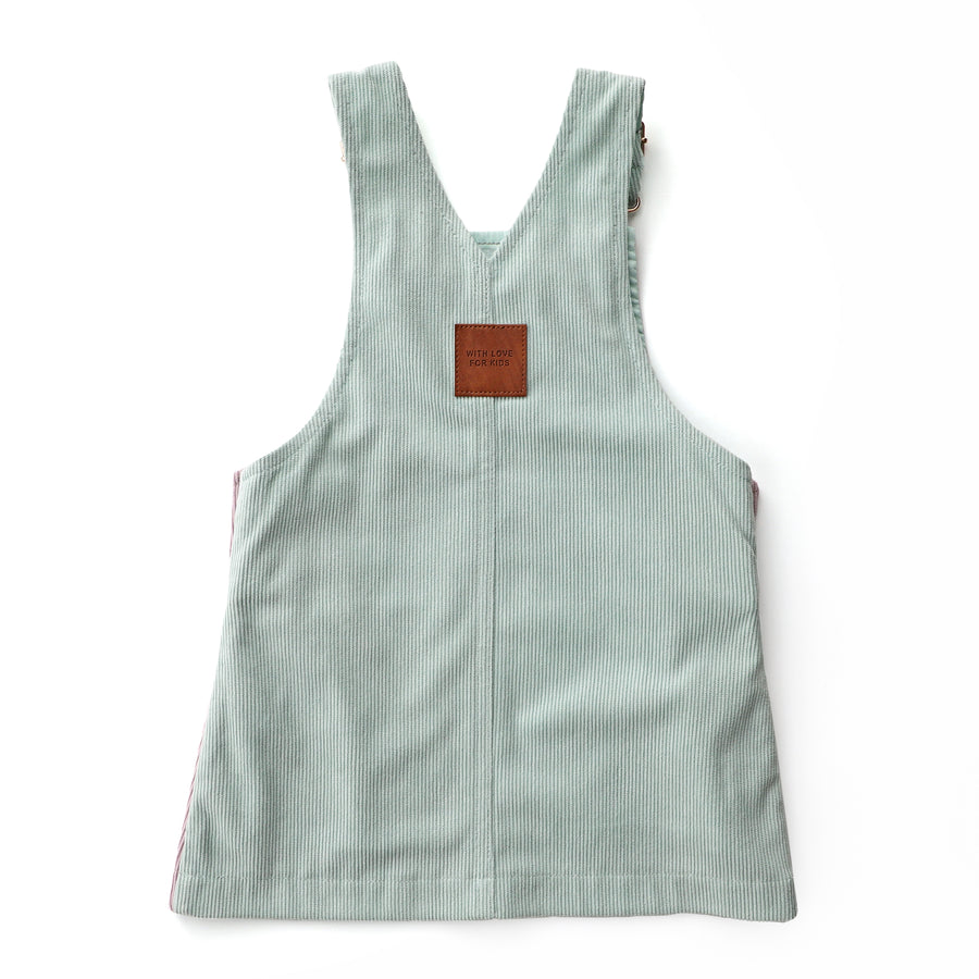 Hazel Cord Pinafore Dress - MINTY