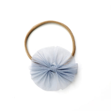 Tulle Bow Headband - DUSTY BLUE