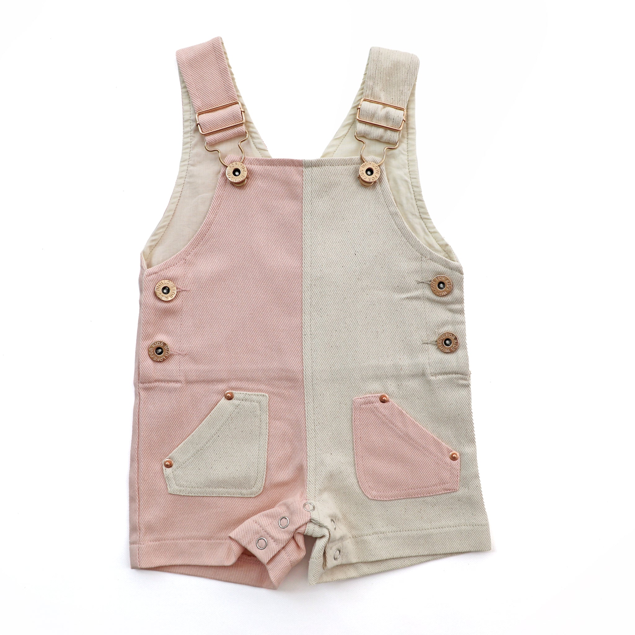 Everett Short Overalls - SPLIT BLUSH – With Love For Kids