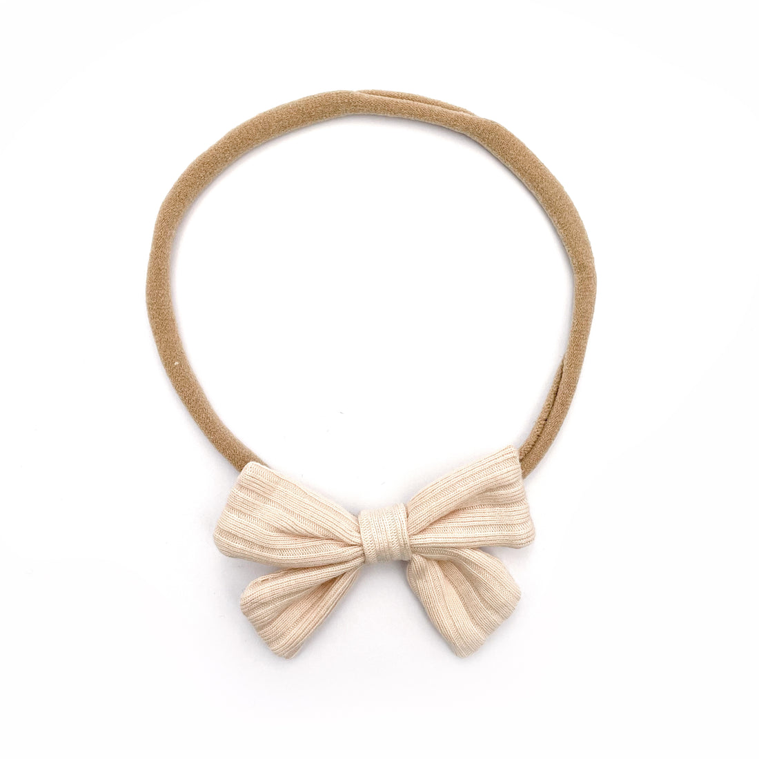 Butterfly Headband  Wide Ribbed - ALMOND