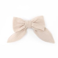 Hair Clip Wide Ribbed - ALMOND