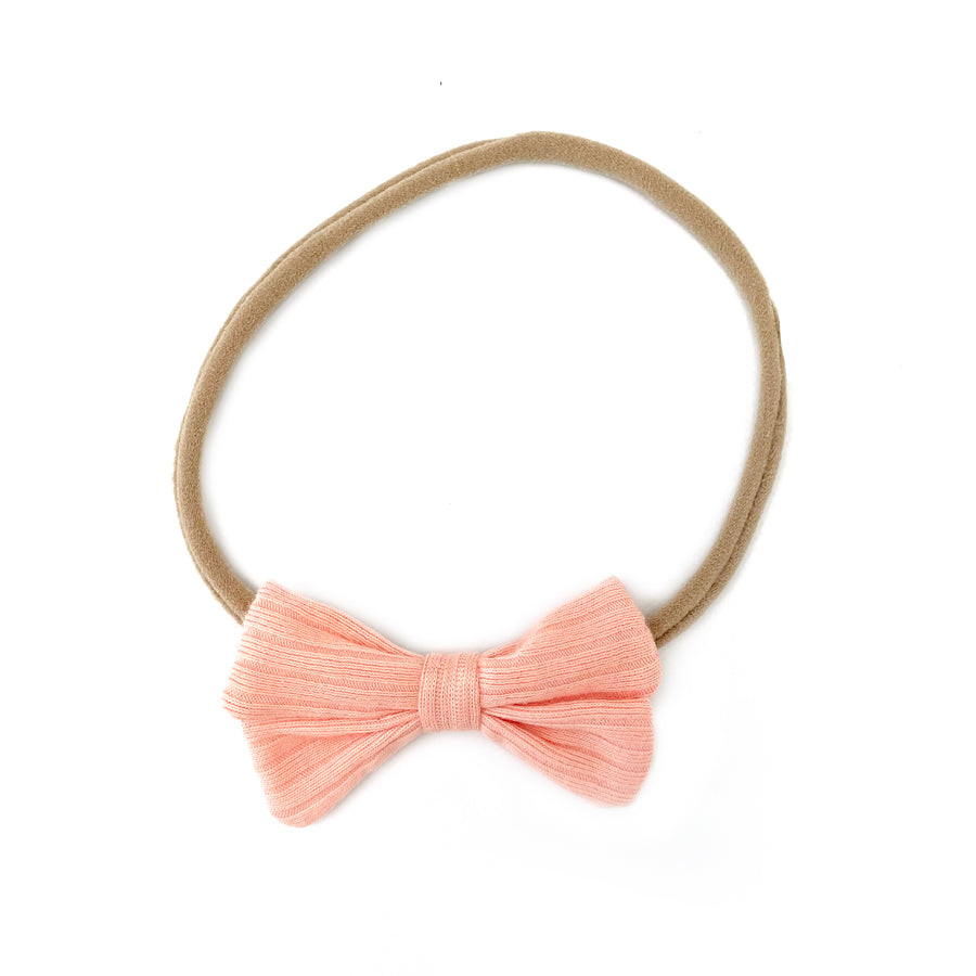 Butterfly Headband  Wide Ribbed - PEACH