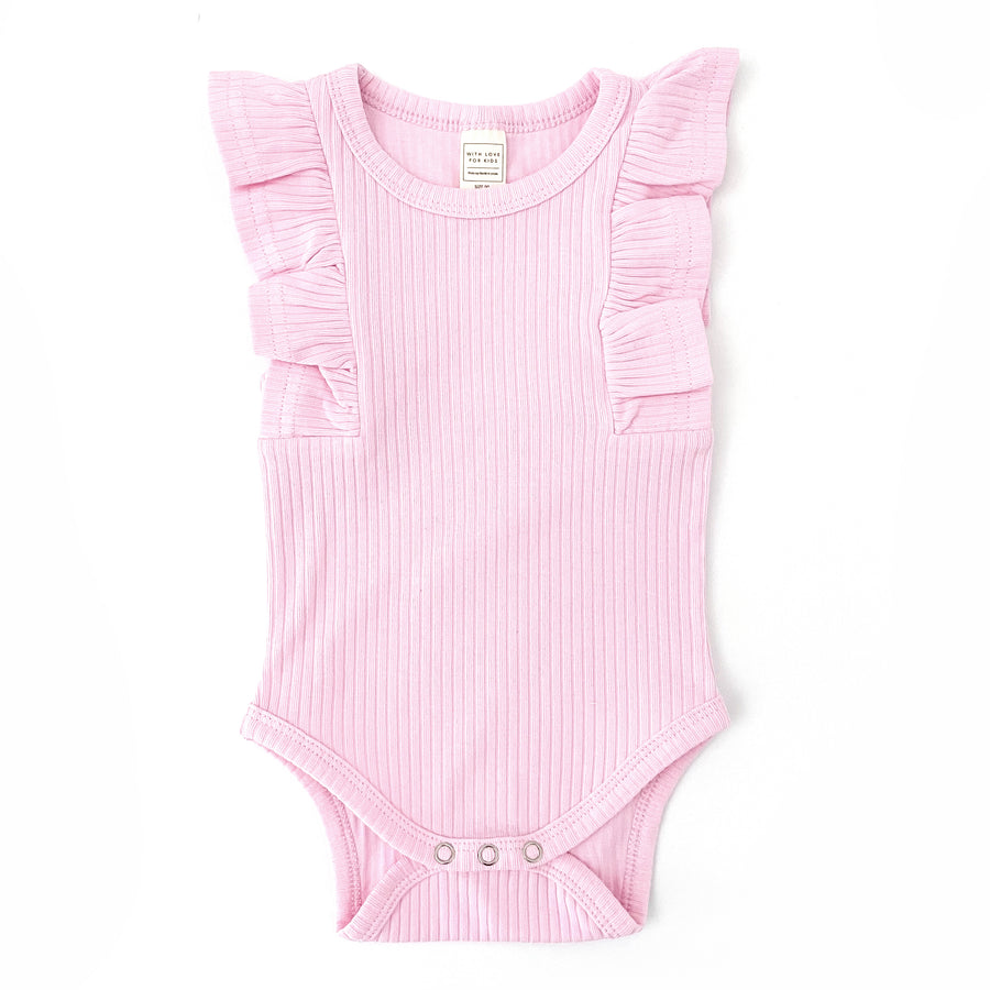 Shimmy Wide Ribbed Tank Onesie/Top - CANDY PINK