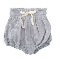 COTTON MUSLIN Paperbag Shorts - CLOUD