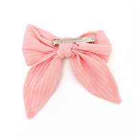 Hair Clip Wide Ribbed - CORAL