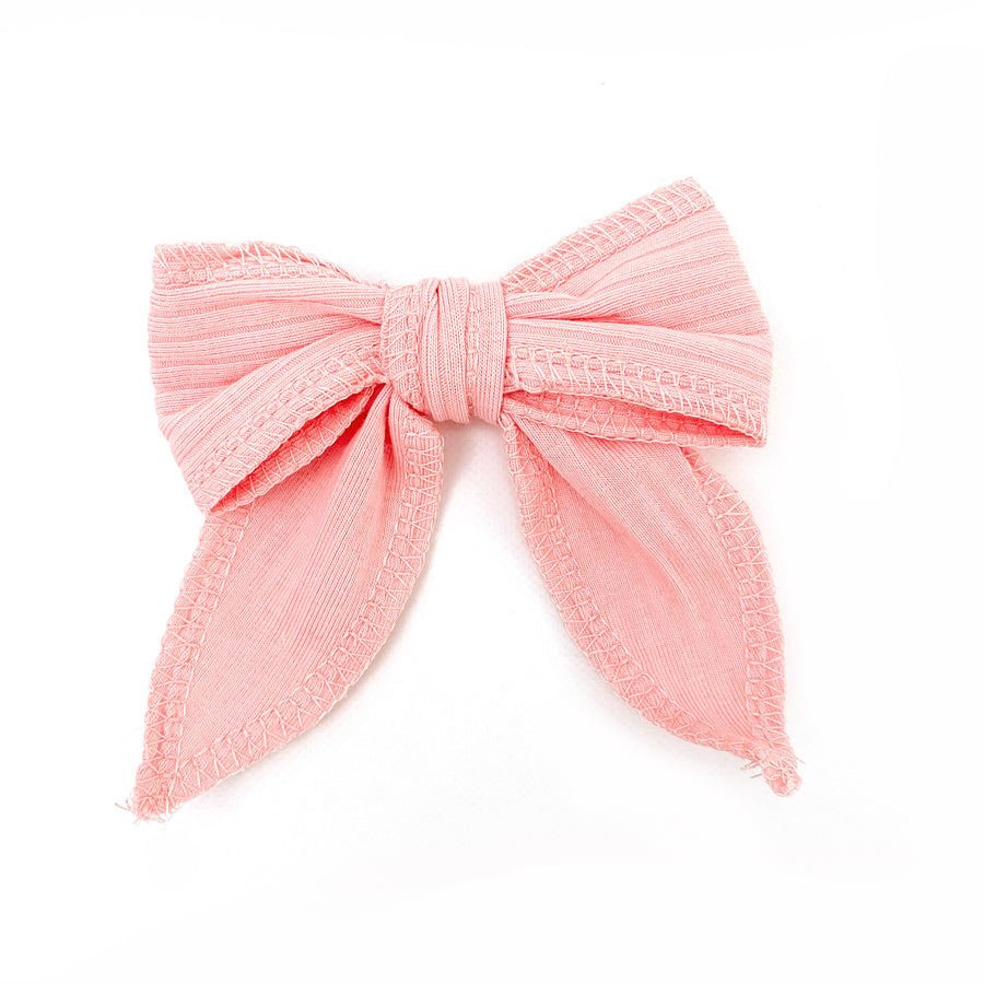 Hair Clip Wide Ribbed - CORAL