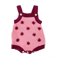 Daisy Knitted Romper - EGGPLANT