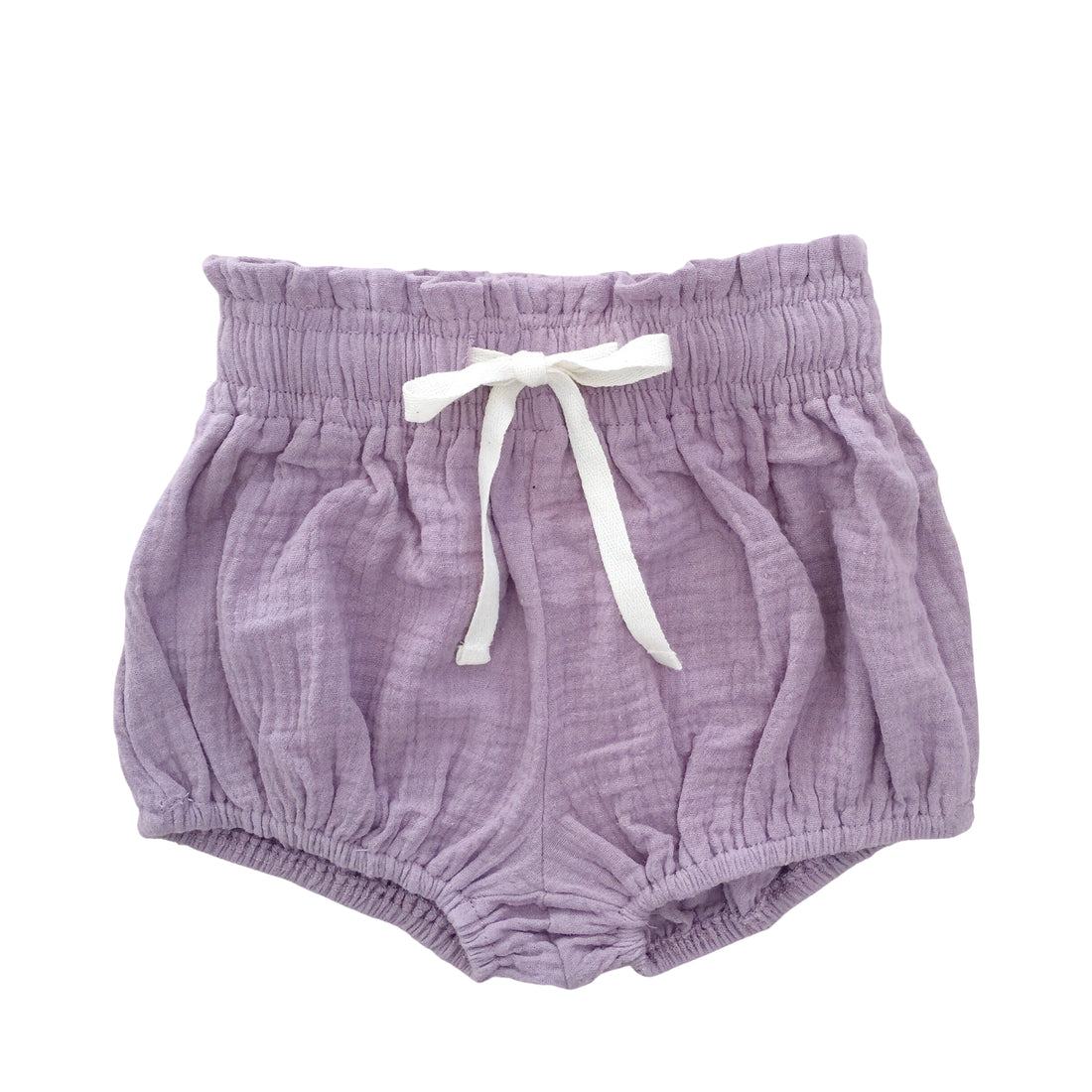 COTTON MUSLIN Paperbag Shorts - DUSTY PURPLE