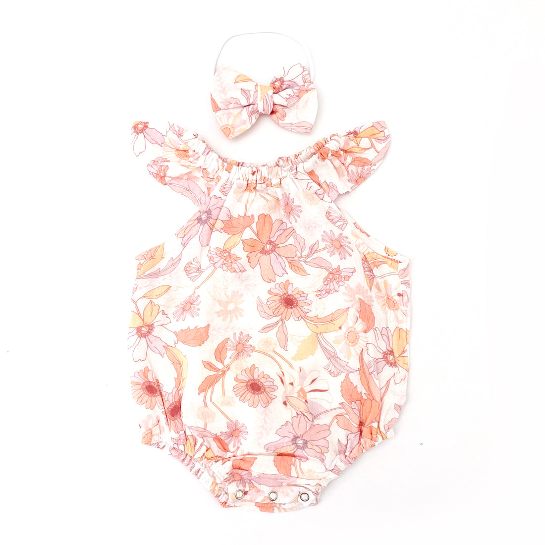 COTTON MUSLIN Flutter Sleeve 2 Piece Playsuit Set - HARMONY