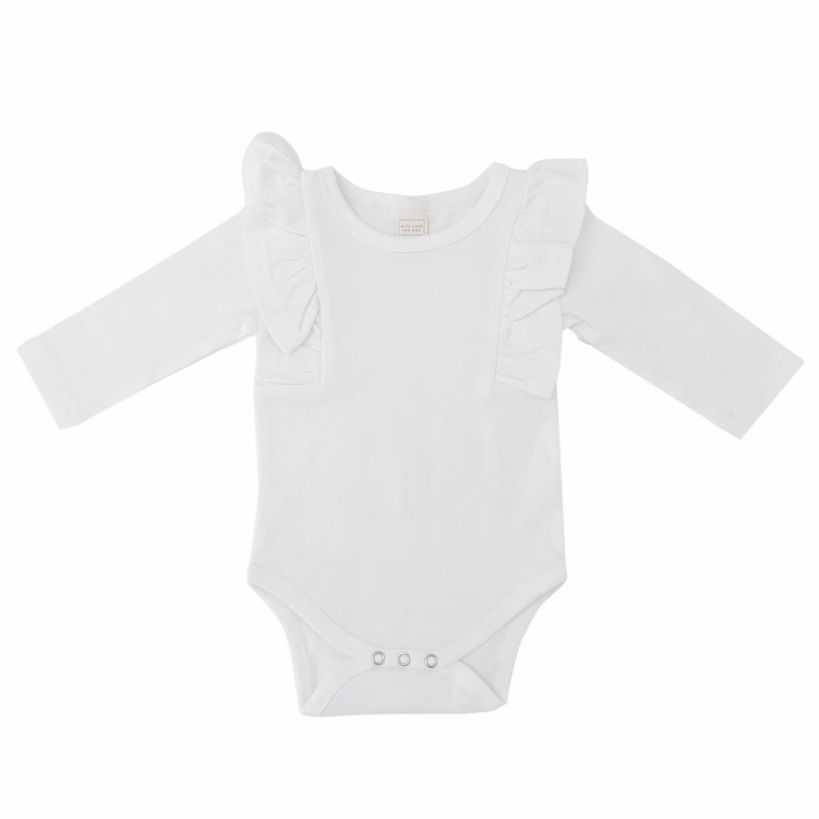 Shimmy Long Sleeve Onesie/Top - OFF WHITE