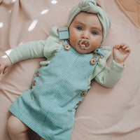 BASICS Shimmy Ribbed Long Sleeve Onesie/Top - MEADOW GREEN