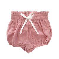 COTTON MUSLIN Paperbag Shorts - ROSE