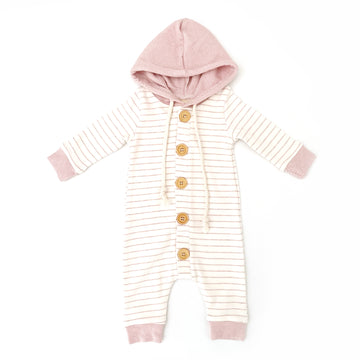 Striped Hooded All In One - PEARL