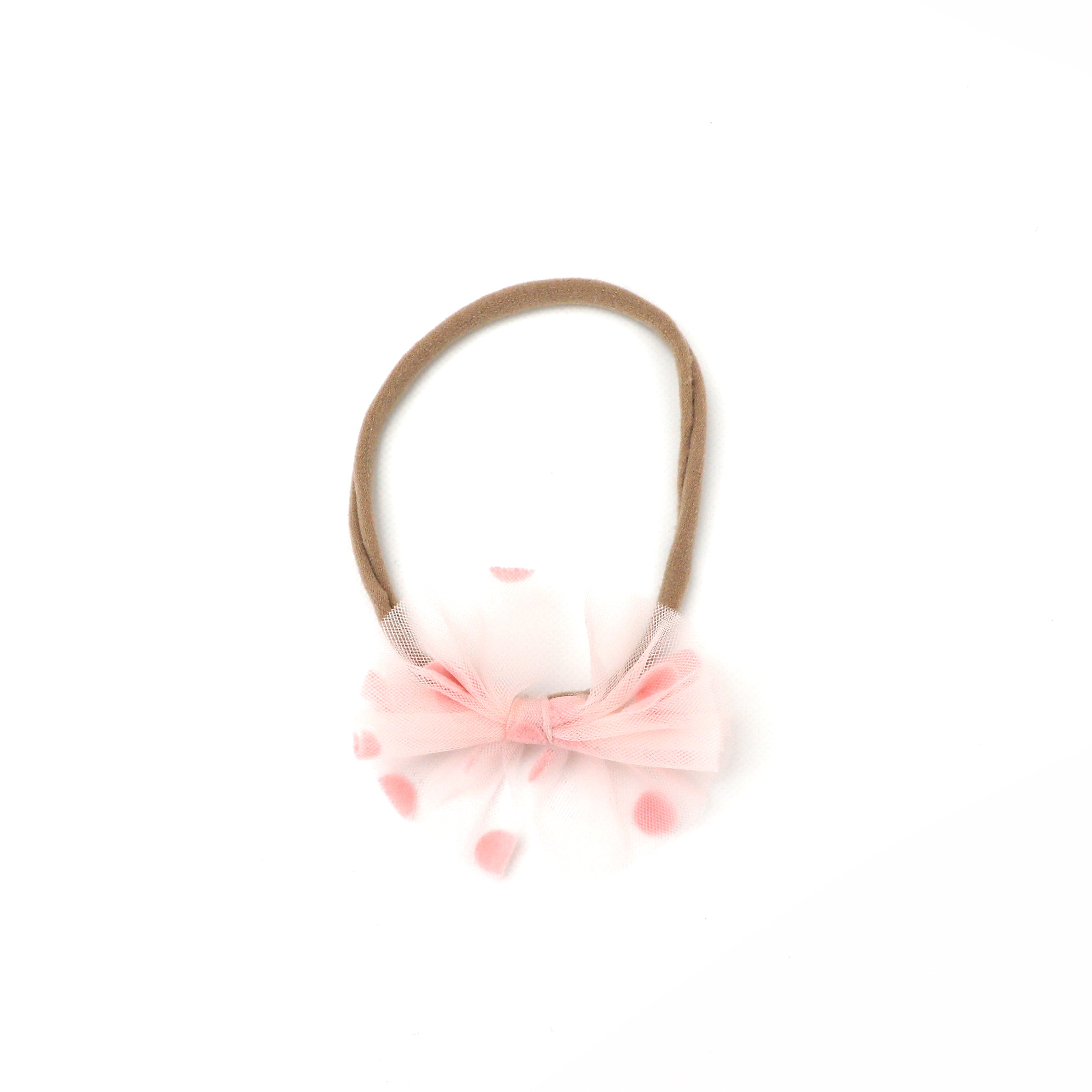 Tulle Bow Headband - PINK POLKA DOTS – With Love For Kids