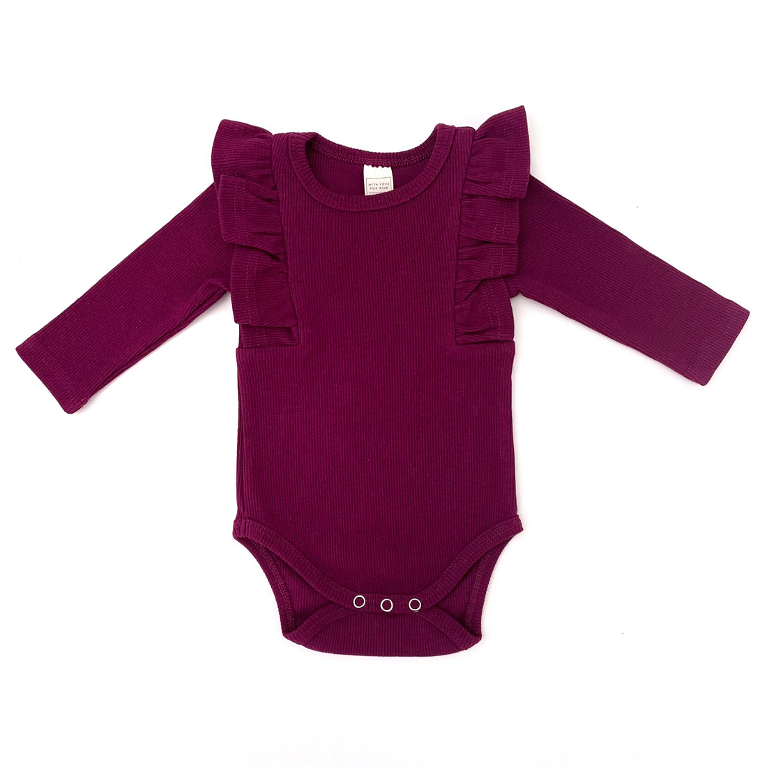 BASICS THICK Shimmy Ribbed Long Sleeve Onesie/Top - EGGPLANT