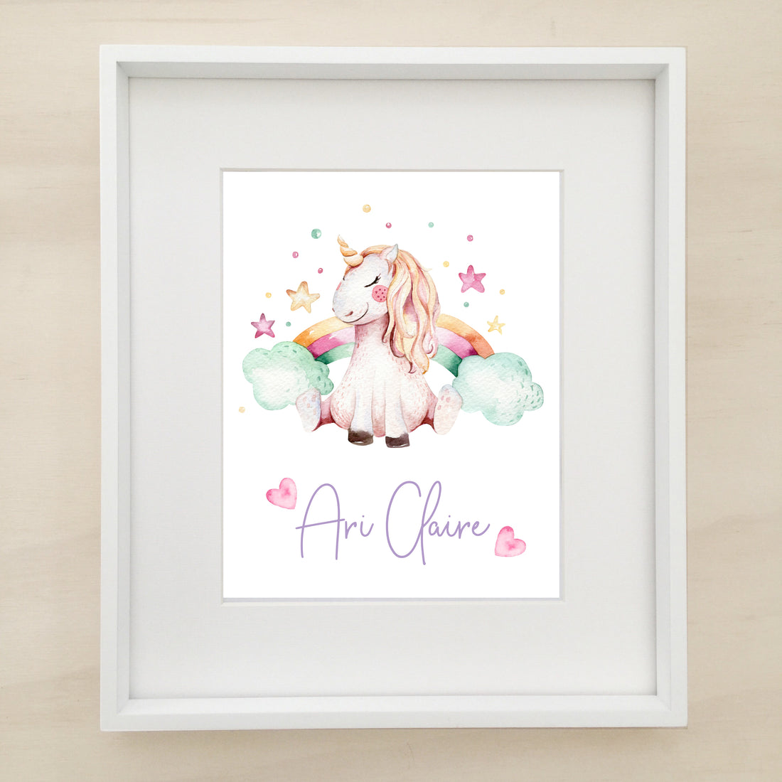 Unicorn Trio Personalised Printable Artwork