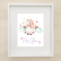 Unicorn Trio Personalised Printable Artwork