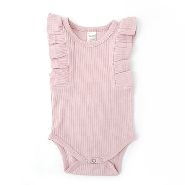 Shimmy Wide Ribbed Tank Onesie/Top - PEARL