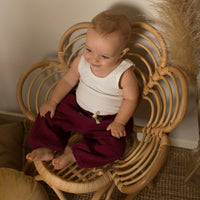 COTTON MUSLIN Lounge Pants - WINE