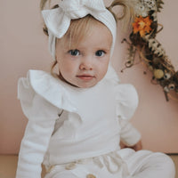 BASICS THICK Shimmy Ribbed Long Sleeve Onesie/Top - MILK