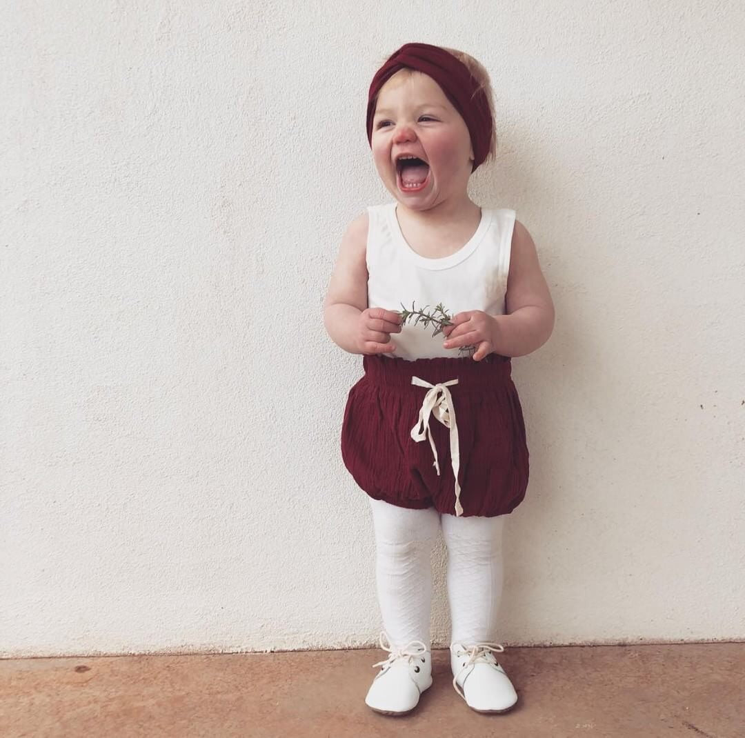 COTTON MUSLIN Paperbag Shorts - WINE